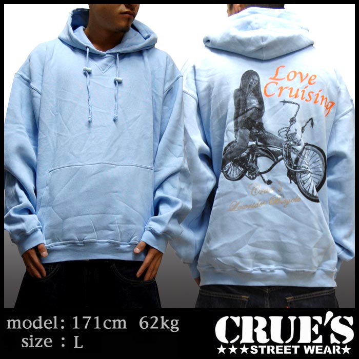 CRUES Love Cruising �ѡ����� �饤�ȥ֥롼 L��4XL ��������� �ա��ǥ��� �����饤���� ���ȥ꡼�� HIPHOP �ե��å���� �������� �ҥåץۥå� ���� ������ �֥��� B�� B-Boy �������� �礭�������� �Υ����ǥ��͡��Ȥˢ�