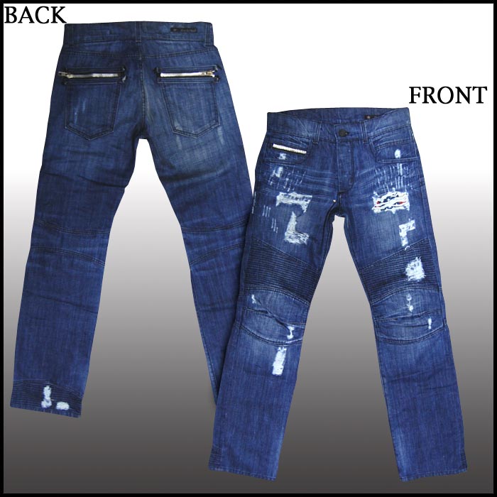 ROCKSTAR ブルーデニムパンツ roc star ロックスター サルエルデニム