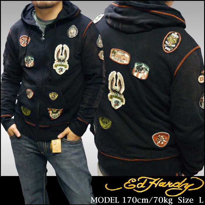 エドハーディ メンズ パーカー ジップパーカー Ed Hardy エド 