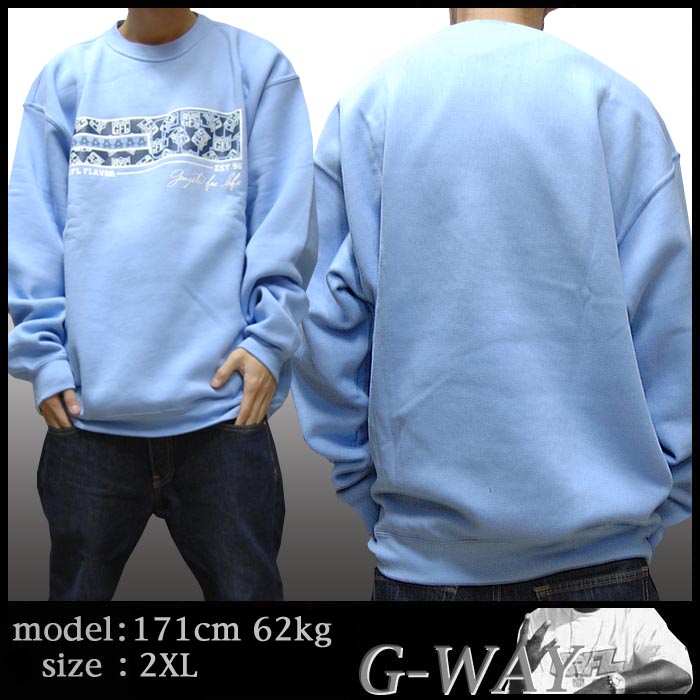 ☆G-way GFLGangsta for life スエット トレーナー ライトブルー