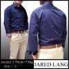 JARED LANG ペイズリー柄 長袖 シャツ Yシャツ ドレスシャツ ネイビー LAセレブ ファッション ブランド TRUE RELIGION トゥルーレリジョン NUDIE JEANS ヌーディージーンズ セレカジ セレブ スタイル