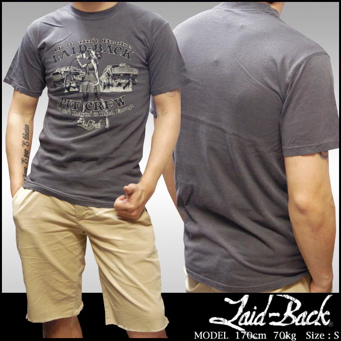 Laid-Back USA �쥤�ɥХå� ��� PIT CREW �����å��� �֥�å� Ⱦµ t����� ����� ������ơ��� �����奢�� ����ݡ��� �ե��å���� ���ᥫ�� �֥��� ������ �������� Johnson Motors ����󥽥�⡼������ �����ˢ� ��Ź������1212