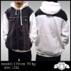 PJ MARK デニム ジップ スウェット パーカー ジャケット ブラック ホワイト スエット オーバーサイズ HIPHOP ヒップホップ スタイル ストリート ファッション B系 ブランド ウェアー アメカジ カジュアル 大きいサイズ 好きにも♪