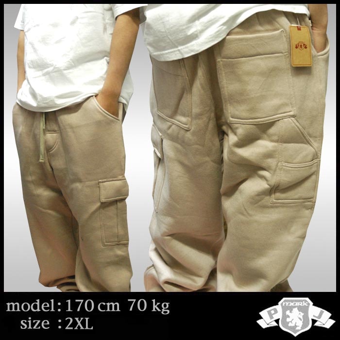 PJ MARK PJマーク スウェット カーゴ パンツ カーキ スエット オーバー 