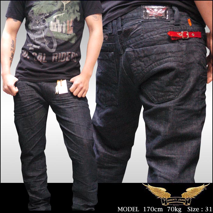 ROBIN'S JEAN ロビンズジーン メンズ ストレート ローライズ デニム ロビンズ ジーンズ LEATHER BELT レッド ベルト RAW 146 safari サファリ レオン 掲載 ブランド セレブ愛用 スタイル セレカジ ファッション TRUE RELIGION トゥルーレリジョン AGジーンズ 好きに