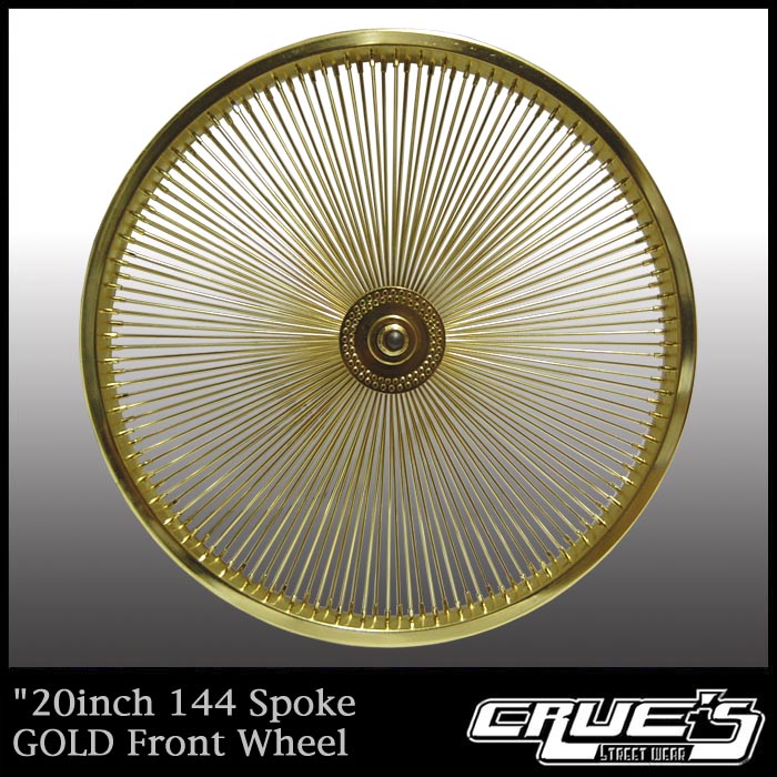 ローチャリLOWRIDER 20インチゴールド72本スポークフロント用