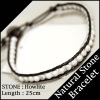 Natural Stone シングル ラップ ブレスレット ハウライト 天然石 ホワイト single wrap レザー 革 ブレス LAセレブ アメカジ セレカジ Chan Luu チャンルー chanluu チャン・ルー M.Cohen エム・コーエン など LA発 アクセサリー ブランド 好きに◎ 5P_0502