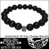 Travis Walker トラヴィスワーカー スカル 天然石 シルバー ブレスレット STONE W/TINY CHOMPS SBC003 ONYX ブレス セレブ 愛用 アクセサリー ジュエリー ブランド スタイル ファッション CHROME HEARTS クロムハーツ ロンワンズ BWL ロイヤルオーダー 好きにも♪