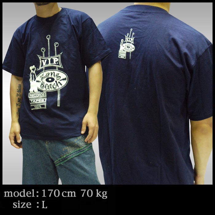VIP Record VIPレコード Tシャツ ネイビー オーバーサイズ レコード 