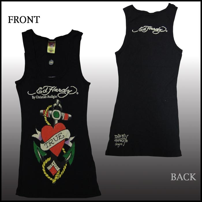 DON ED HARDY ドンエドハーディー　タンクトップ Ed Hardy タンクトップ EdHardy ピグメント加工 ビッグ