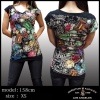 Christian Audigier クリスチャンオードジェー レディース Tシャツ JEWELED ブラック LAセレブ ファッション ハリウッド セレブ カジュアル セレカジ 正規品 姉妹 ブランド エドハーディー Ed Hardy エドハーディ 好きにも♪