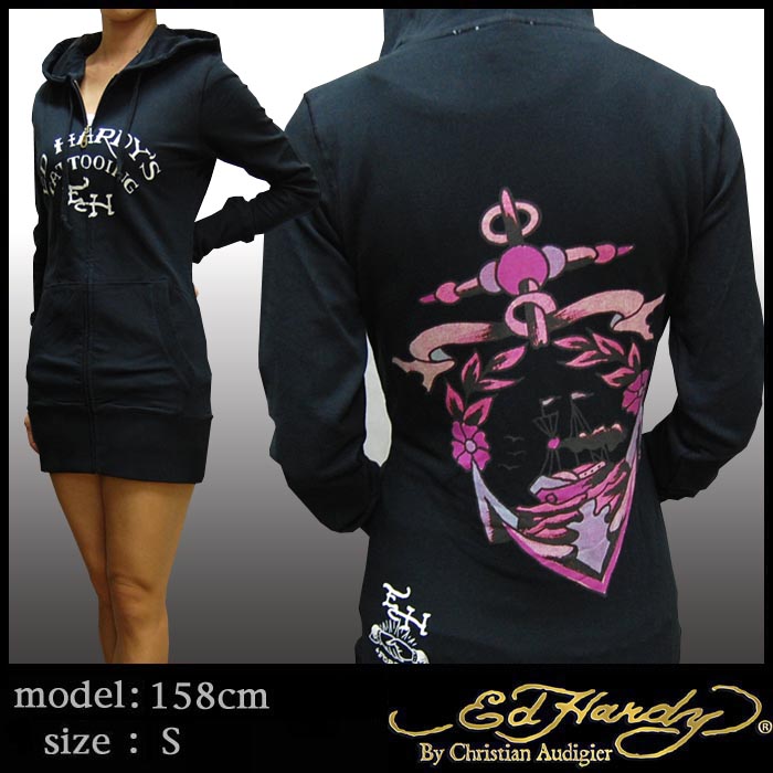Ed Hardy エドハーディー レディース チュニック パーカー