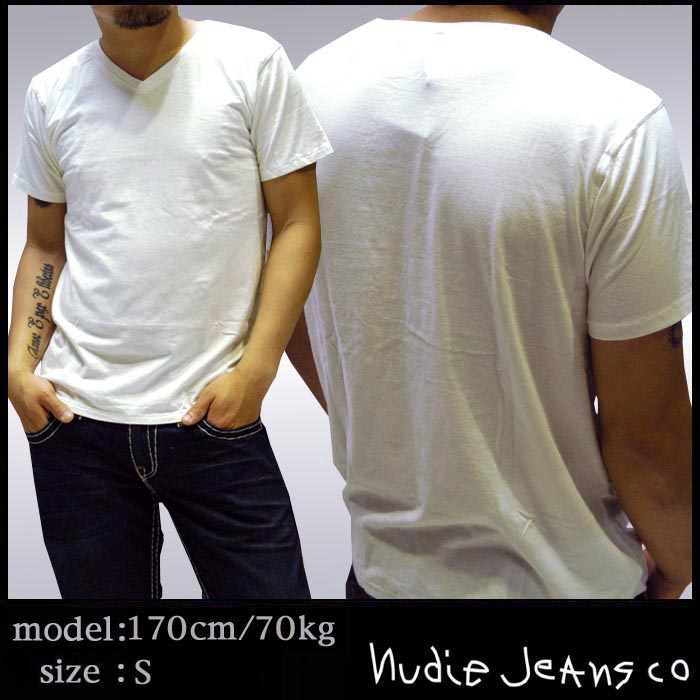 ȥåȡꡡ̡ǥ NUDIE JEANS  T Vͥå ۥ磻 Ⱦµ   ֥  եå եǺ NUDIEJEANS ̡ǥ ꥢ ѥ ݡ  奢  쥫   