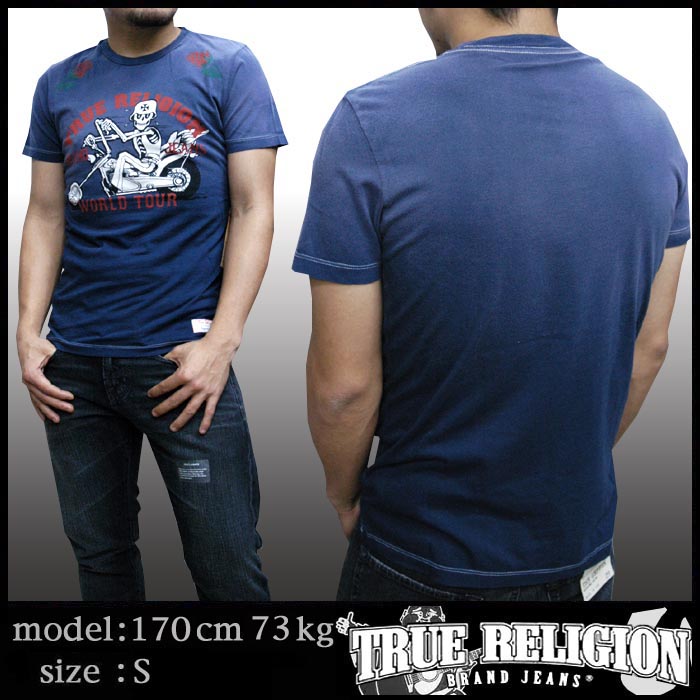 トゥルーレリジョン メンズ TRUE RELIGION Tシャツ BIKE&ROSES 