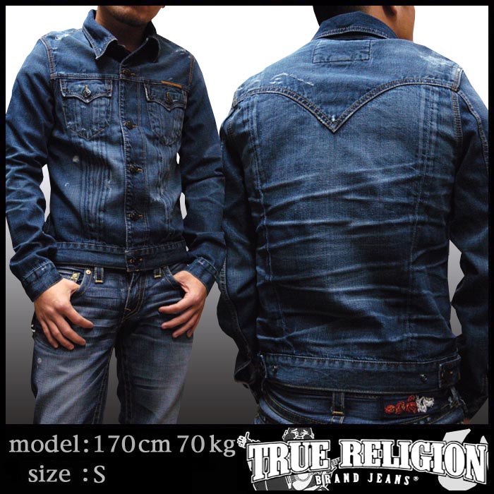 TRUE RELIGION �ȥ��롼��ꥸ��� ��� �ǥ˥ॸ�㥱�å� PHANTOM EDISON LKM Denim Jacket Ĺµ ���㥱�å� ���ե���Ǻ� ����� ���� ����ݡ��� �饰���奢�꡼ �֥��� TRUERELIGION �ȥ��롼 ��ꥸ��� ���ᥫ�� ������ �����ˢ� ��Ź������1209