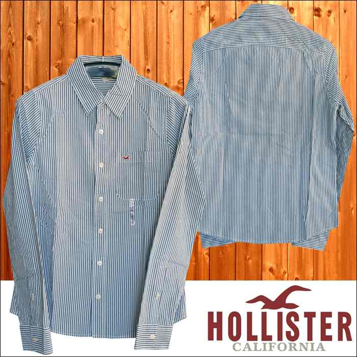 HOLLISTER ホリスター メンズ 長袖 ストライプシャツ ボタンシャツ 