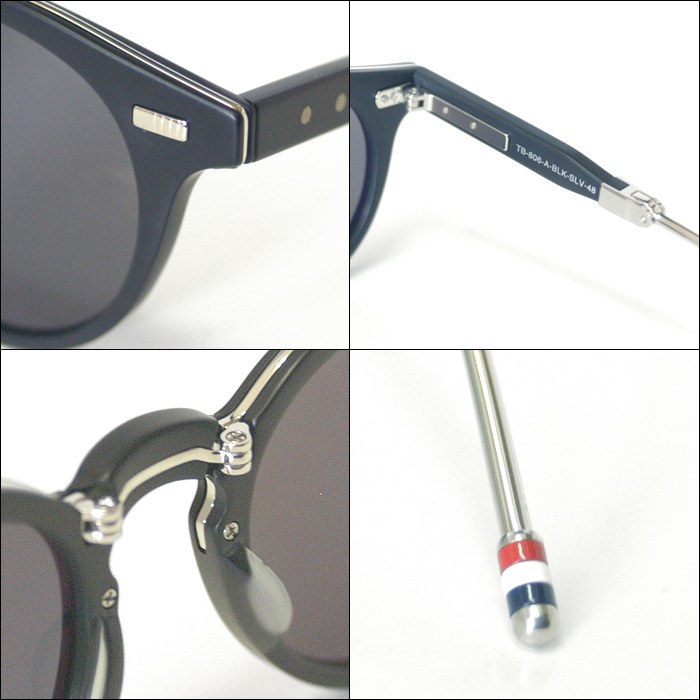 トムブラウン TB-806-A-BLK-SLV-52-AF 極美品 サングラス THOM BROWNE 折りたたみサングラス 生産終了 (DITA期)通販 TB
