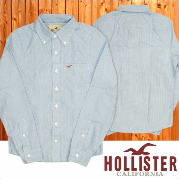 HOLLISTER ホリスター メンズ 長袖 ストライプシャツ ボタンシャツ 