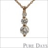 ピュアデイズ レディース 3ストーンプチ ネックレス PURE DAYS PDP-017 ピンクゴールド シルバー 925 アクセサリー シルバー ジュエリー ブランド アクセ