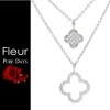 2018年4月デビュー ピュアデイズ フルール レディース ダブル フラワー キュービック ジルコニア ネックレス PURE DAYS FLEUR PFL-013 ペンダント アクセサリー ジュエリー ブランド シンプル 雑誌 掲載 芸能人 着用 ギフト 10代 20代 誕生日 プレゼント