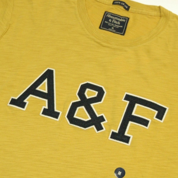 Abercrombie&Fitch （アバクロンビー&フィッチ） ロゴアップリケ アバクロンビー＆フィッチ アップリケ 半袖 Tシャツ（インディアン