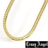 Crazy Angel クレイジーエンジェル 真鍮 ゲルマニウム 天然ダイヤモンド ネックレス 7mm/60cm CAG-101-G60 ゴールドカラー へリンボーンチェーン 紋章 アクセサリー ジュエリー ブランド アクセ メンズ