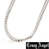 Crazy Angel クレイジーエンジェル 真鍮 ゲルマニウム 天然ダイヤモンド ネックレス 7mm/50cm CAG-101-R50 シルバーカラー へリンボーンチェーン 紋章 アクセサリー ジュエリー ブランド アクセ メンズ