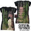 CRYSTAL ROCK クリスタルロック BY CHRISTIAN AUDIGIER クリスチャンオードジェー レディース チュニック Tシャツ ラインストーン 竹林 ブラック ハリウッド LAセレブ ファッション セレブ カジュアル セレカジ エドハーディー Ed Hardy ストリート スタイル ブランド