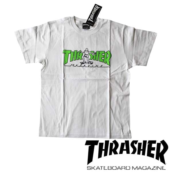 スラッシャー THRASHER メンズ ロゴ Tシャツ GONZ HOMETOWN ホワイト