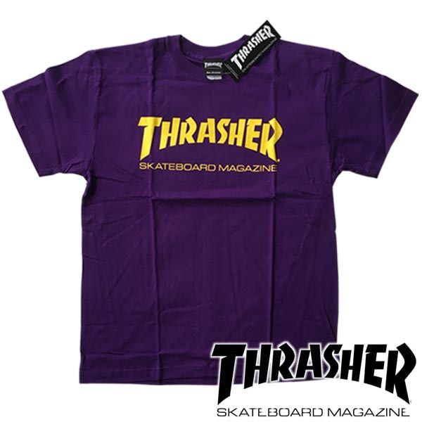 スラッシャー THRASHER メンズ Tシャツ MAG LOGO パープル イエロー