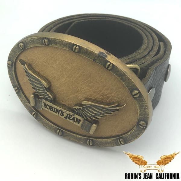 ロビンズジーン ベルト 08-03 ROBIN'S JEAN メンズ レディース レザーベルト ビンテージ ブラック ウィング バックル モカ ロビンジーンズ safari サファリ LEON レオン オーシャンズ 掲載 インポート ジーンズ ブランド ファッション ROBINS ロビンズジーンズ スタイル
