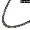 Crazy Angel クレイジーエンジェル ステンレス 6面 ダブル キヘイ ネックレス 喜平 6.5mm/60cm CA-976 ブラック カラー アクセサリー ジュエリー ブランド アクセ メンズ