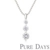 ピュアデイズ レディース シルバー925 キュービック ジルコニア スリーストーン ネックレス PURE DAYS PD-005 シルバー 925 アクセサリー ジュエリー ブランド アクセ 可愛い 人気 ギフト プレゼント シンプル ペンダント