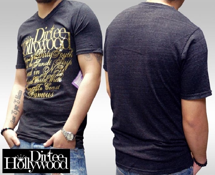 ダーティーハリウッド メンズ Tシャツ Vネック Dirtee Hollywood 