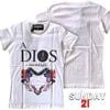 イタリア製 SUNDAY21 サンデー21 レディース Tシャツ John Galliano Dior Homme パロディー ADIOS DIOS ホワイト セレブ ブランド ファッション インポート カジュアル MADE IN ITALY 正規 商品