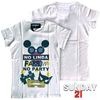 イタリア製 SUNDAY21 サンデー21 レディース Tシャツ Mickey Mouse × LINDA FARROW パロディー NO LINDA ホワイト セレブ ブランド ファッション インポート カジュアル MADE IN ITALY 正規 商品