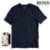 HUGO BOSS ヒューゴボス Tシャツ メンズ 3枚組 Vネック 半袖 綿100% ロゴ刺繍 ブラック 1ポイント ロゴ 半袖 コットン 100% 3枚セット シンプル 高級 ビジネス カジュアル ブランド インナー ギフト プレゼント 父の日 S M L XL 2XL XXL