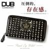 1点限り DUB Collection ダブコレクション ラウンドファスナー長財布 メンズ レディース 財布 スタッズ クロコ型押し ロングウォレット クラウン エンブレム 大容量 ブラック ユニセックス