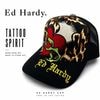 アメリカ直輸入 新作 Ed Hardy エドハーディー メッシュキャップ SACRED HEART 最新作 アメリカ直輸入 メンズ レディース 刺繍 レオパード タトゥー ハート ブラック 帽子 正規品