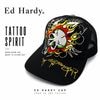 アメリカ直輸入 新作 Ed Hardy エドハーディー メッシュキャップ FIRE SKULL ファイヤースカル 最新作 USA直輸入 刺繍 スカル メンズ レディース 帽子 ブラック ユニセックス アメカジ ストリート