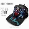 アメリカ直輸入 新作 Ed Hardy エドハーディー キャップ メッシュキャップ メンズ レディース PANTHERS RHINESTONE ラインストーン 刺繍 ダークグレー 帽子 最新作 USA直輸入 正規品