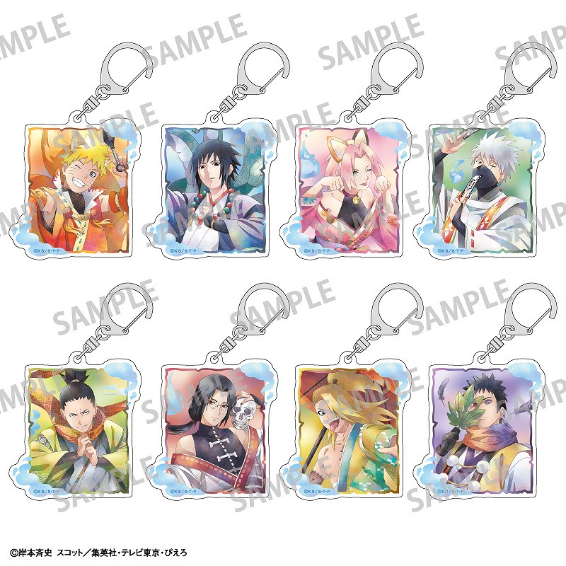 ナルト アクリルキーホルダー・アクリルスタンドセット・スクエア缶バッジ　未使用品 ナルト アクリルキーホルダー・アクリルスタンドセット・スクエア缶