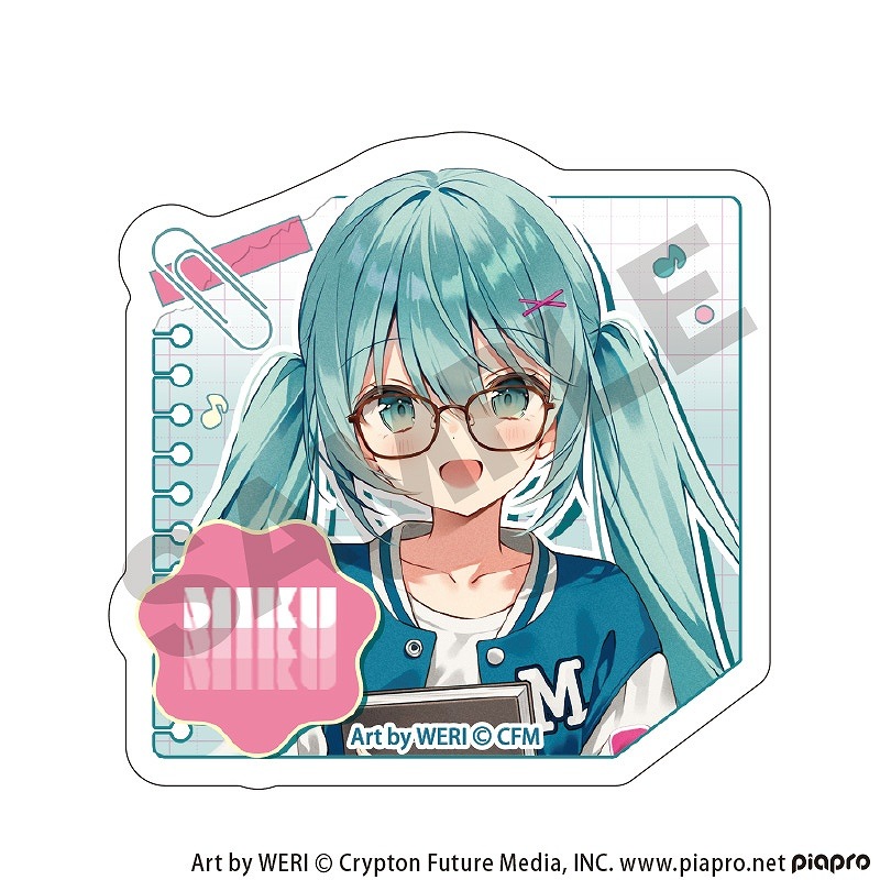 ピアプロキャラクターズ アクリルヘアクリップ＿初音ミク/メガネスタイル