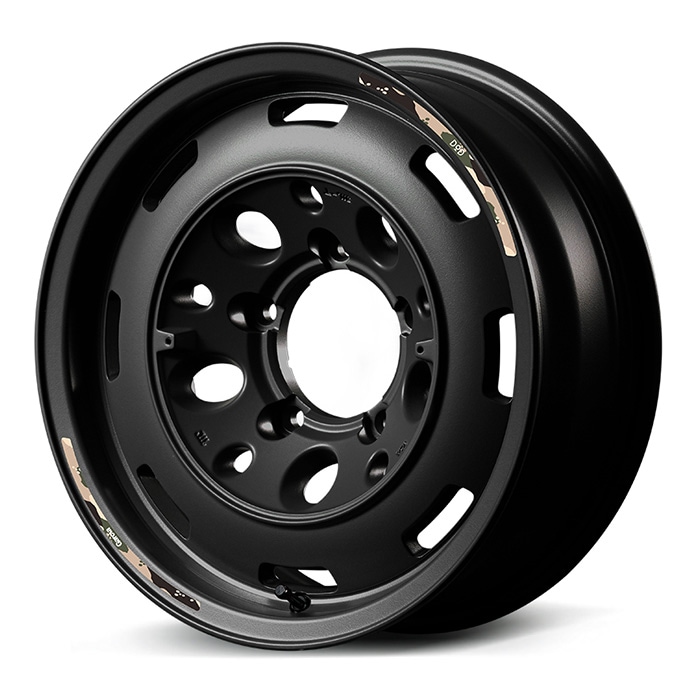 決算セール！MID WHEELS × DOD ウシャリントバリ 1660-5 5/139 16インチ 6J -5 ホール数:5 PCD:139 セミグロスブラック/リムヴァーレイポリッシュ 4本セット マルカサービス SBV