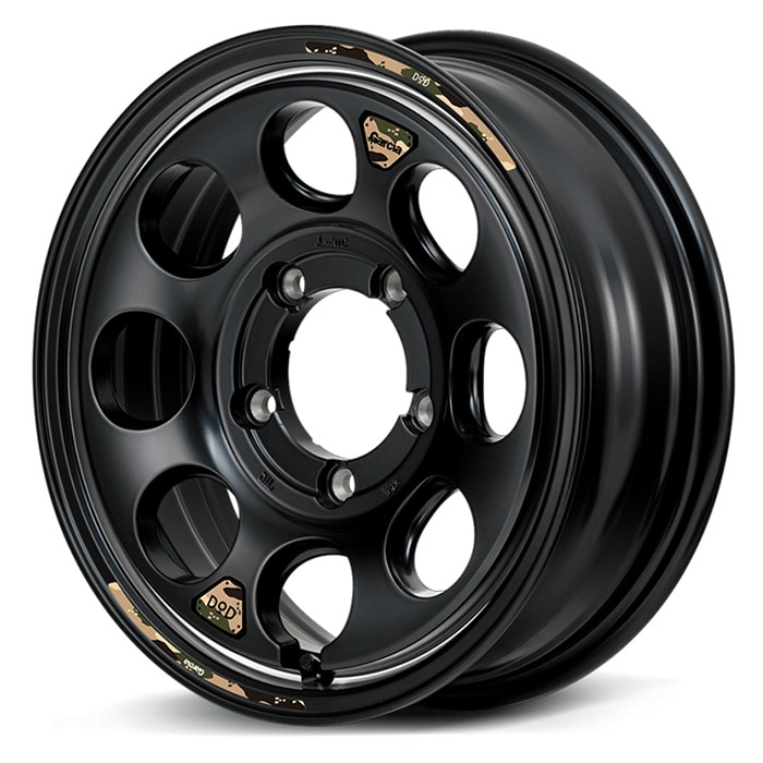 決算セール！MID WHEELS × DOD ウシャリン 1655+20 5/139 16インチ 5.5J +20 ホール数:5 PCD:139 セミグロスブラック/リムヴァーレイポリッシュ 4本セット マルカサービス SBV