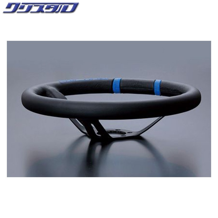 MOMO DRIFTING 330Φ 85mm DEEP BKレザー/BKスポーク BLUEステッチ