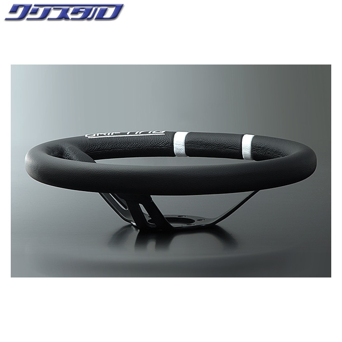 MOMO DRIFTING 330Φ 85mm DEEP BKレザー/BKスポーク WHITEステッチ