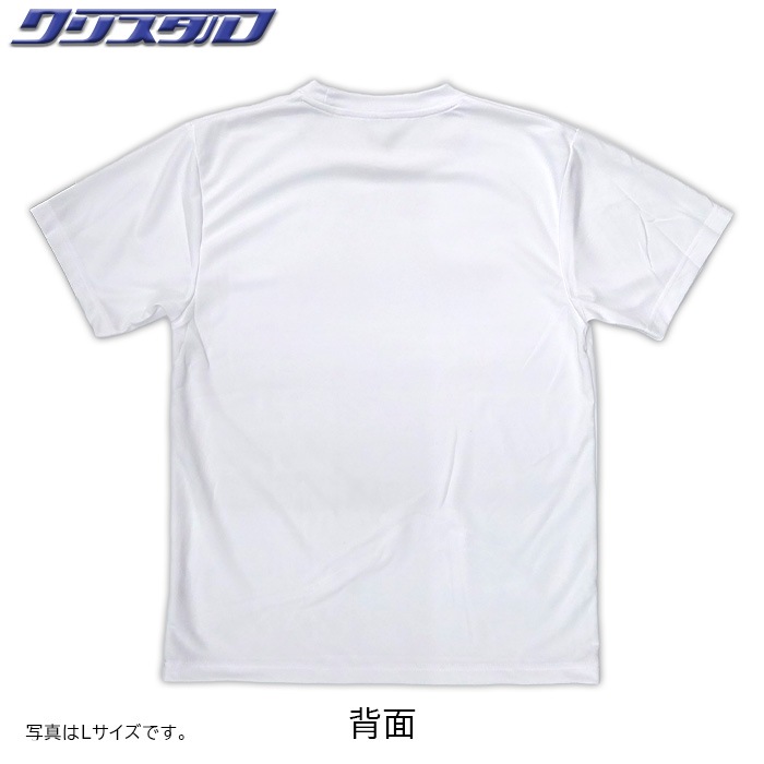 クリスタルオリジナルTシャツ カタカナロゴ・ファイアーパターン 白・黒文字 Lサイズ