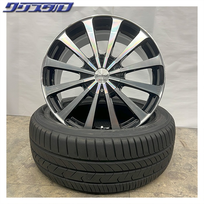 セール品！ Euro Speed(ユーロスピード) V12 1870+50 10/100.114 18インチ 7J +50 ホール数:10 PCD:100.114 ブラックポリッシュ 特選輸入タイヤ 215/45R18 4本セット