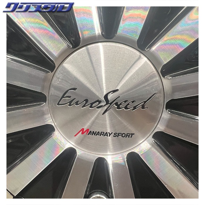 セール品！ Euro Speed(ユーロスピード) V12 1870+50 10/100.114 18インチ 7J +50 ホール数:10 PCD:100.114 ブラックポリッシュ 特選輸入タイヤ 215/45R18 4本セット